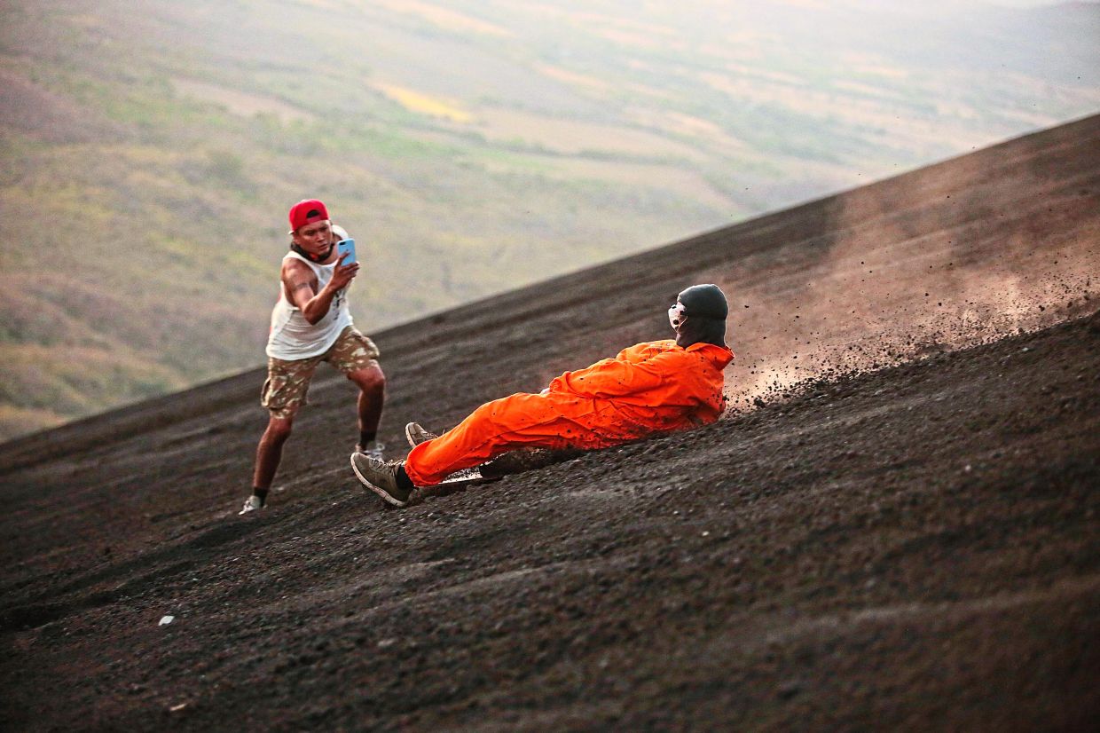 volcano surfing